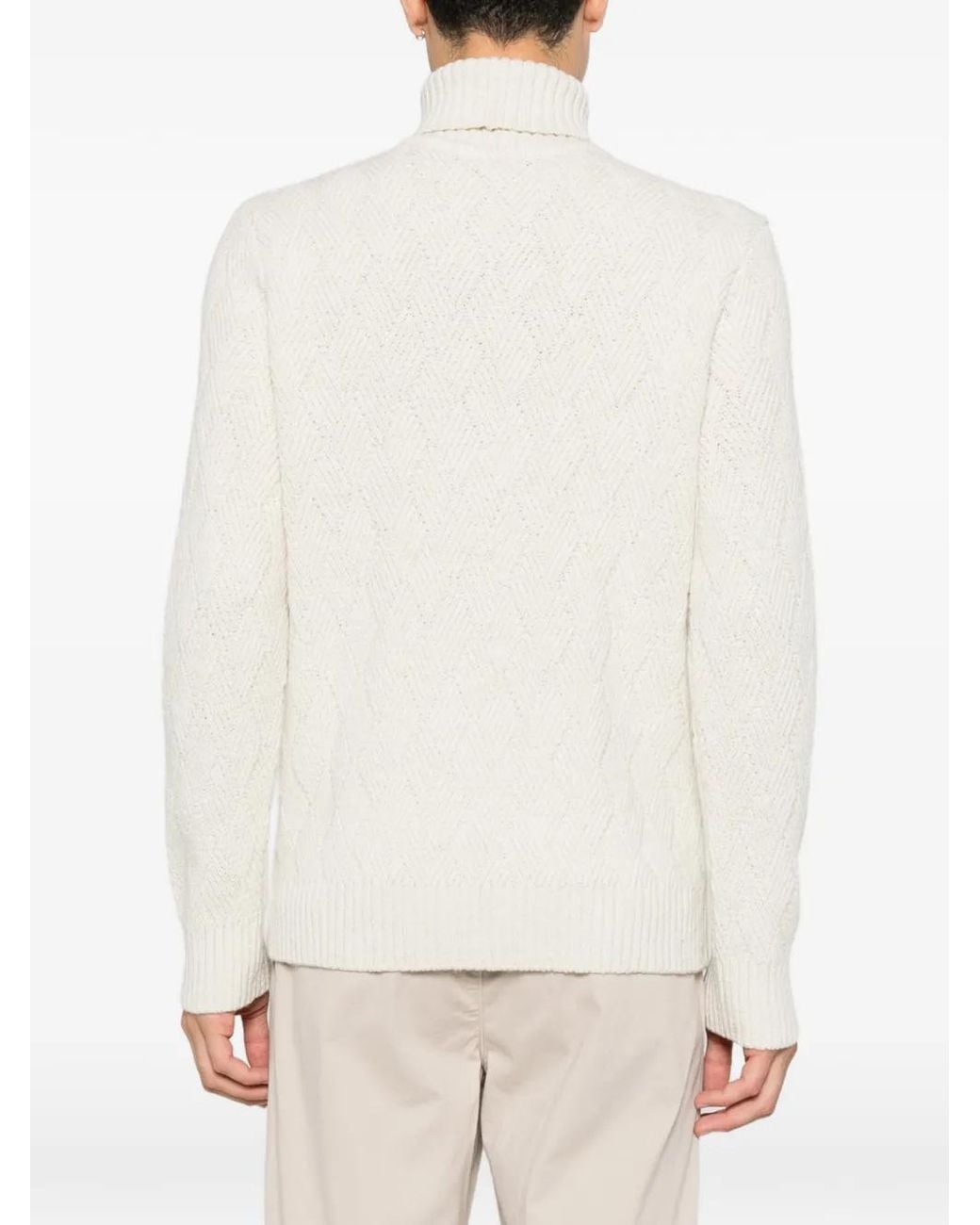 Eleventy White Pull À Col Roulé for men