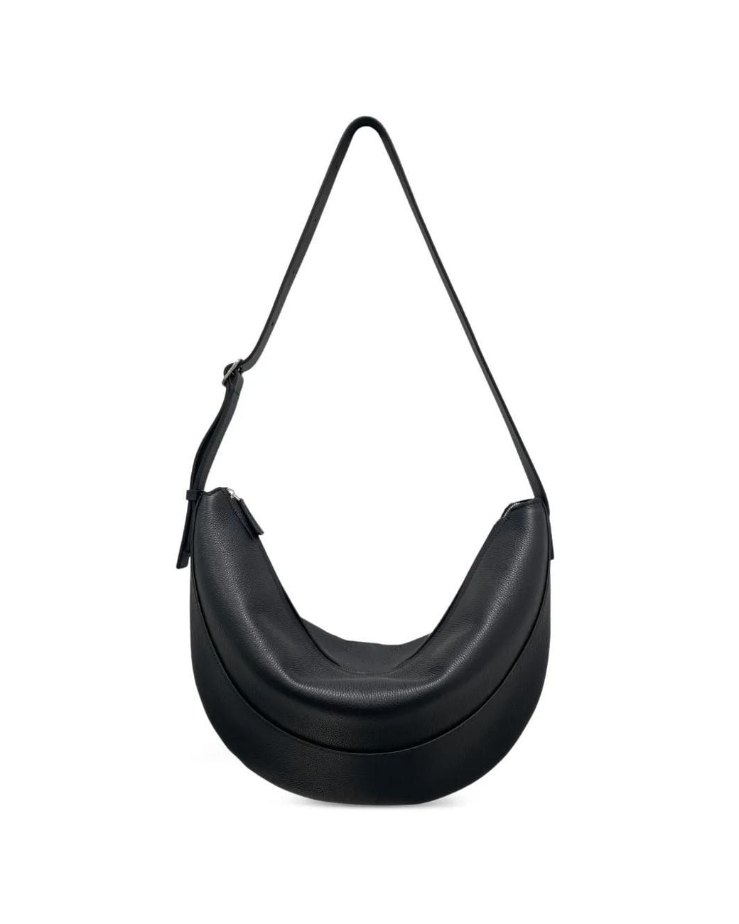 The Row Black Jouve Crescent Shoulder Bag