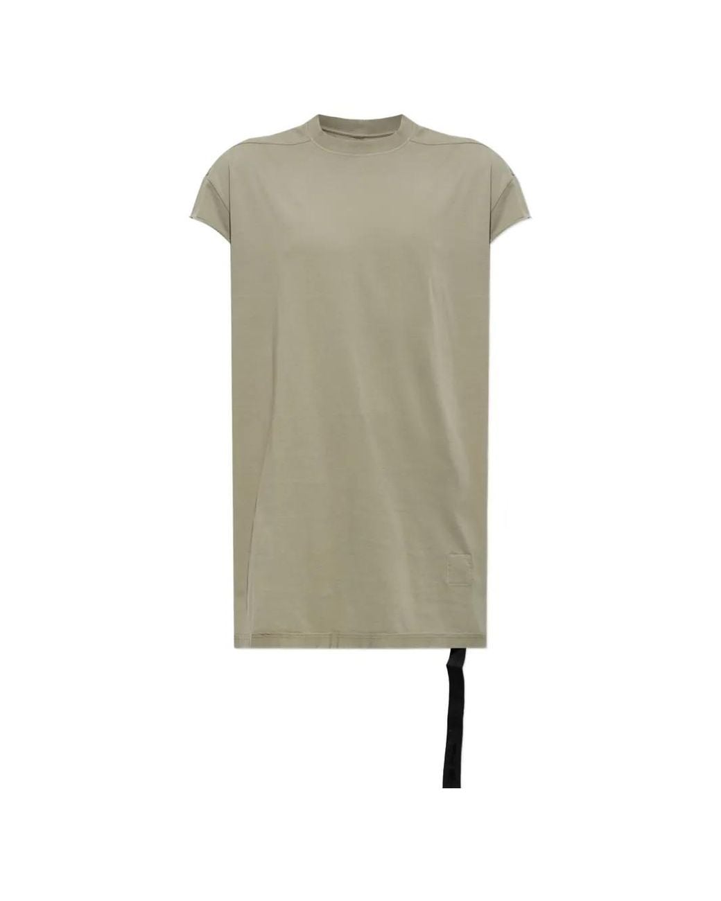Rick Owens Green Raw-Cut Decorative-Stripe T-Shirt for men