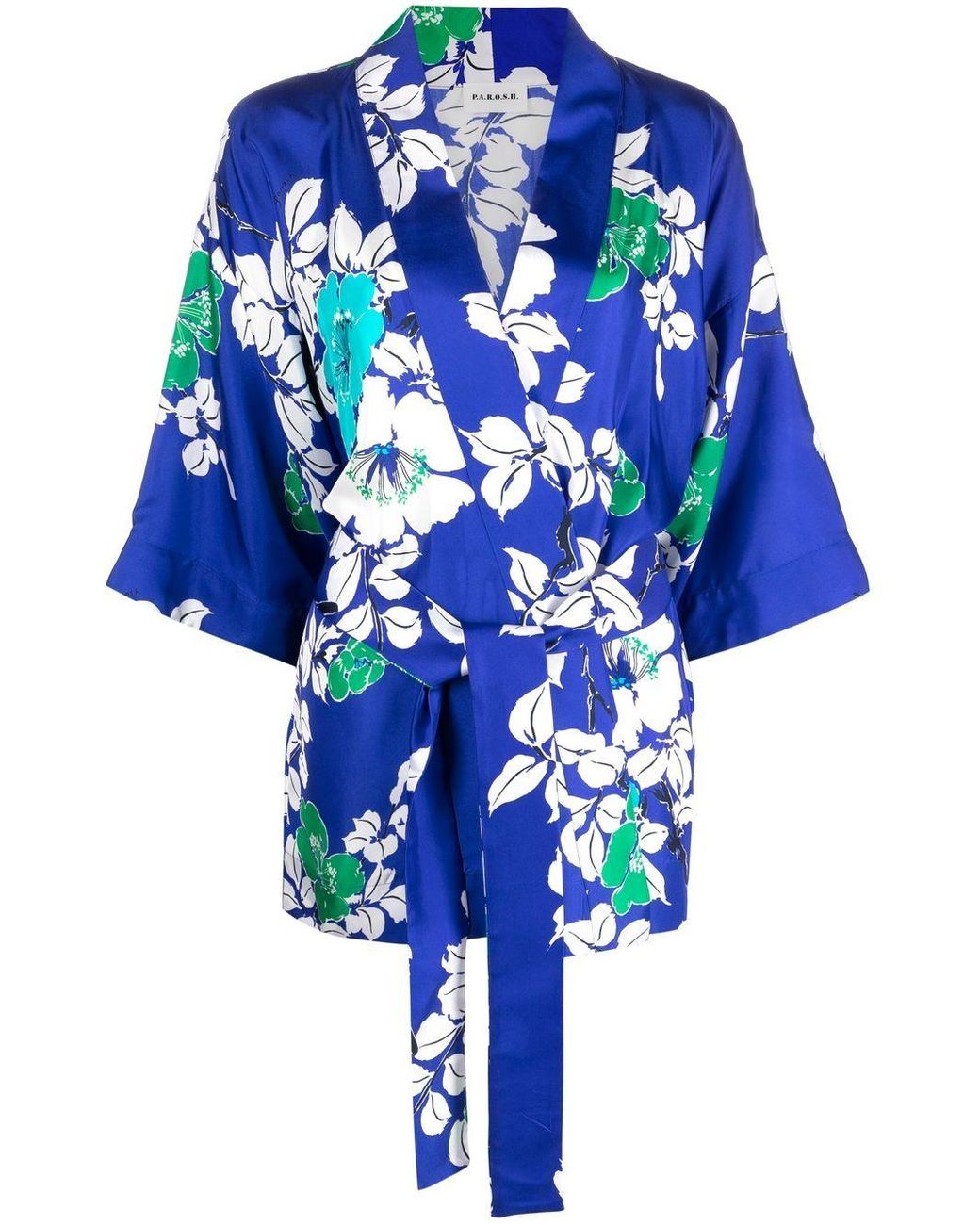 P.A.R.O.S.H. Kimono-Jacke mit Blumen-Print in Blau | Lyst AT