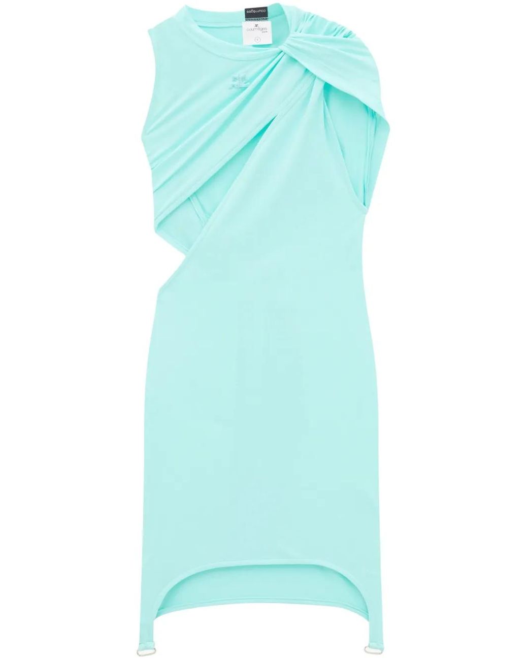 Courreges Gesmockte Midi-Jurk in het Blue
