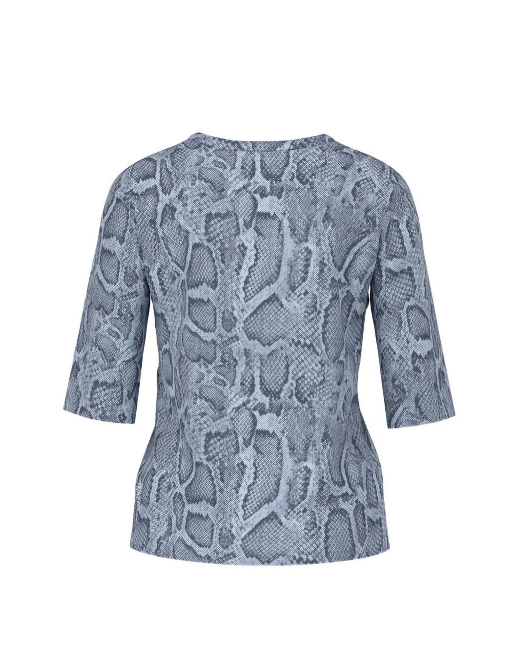 Marc Cain Blue Snakeskin-Print T-Shirt