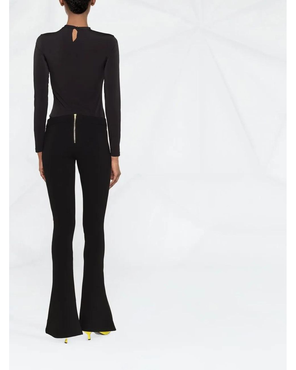 Balmain Black Low-Waist Flared Trousers