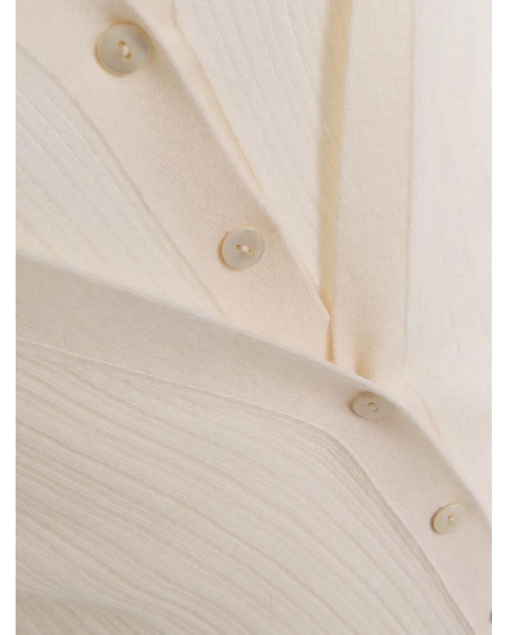 Lisa Yang White Vanna Ribbed Cardigan