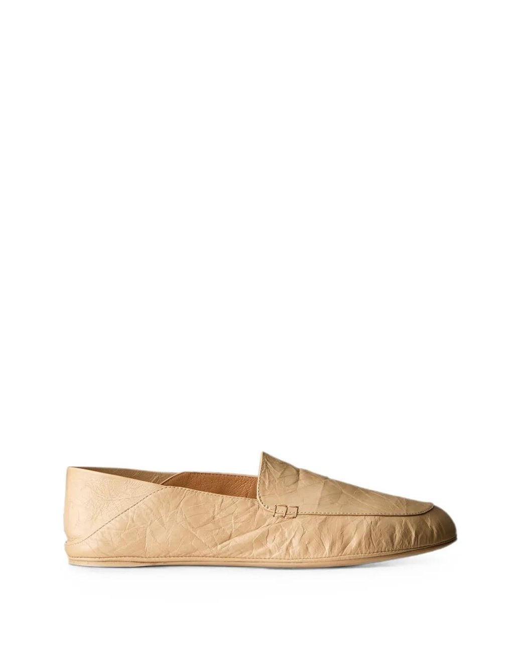 Calvin Klein White Crinkled-Leather Loafers
