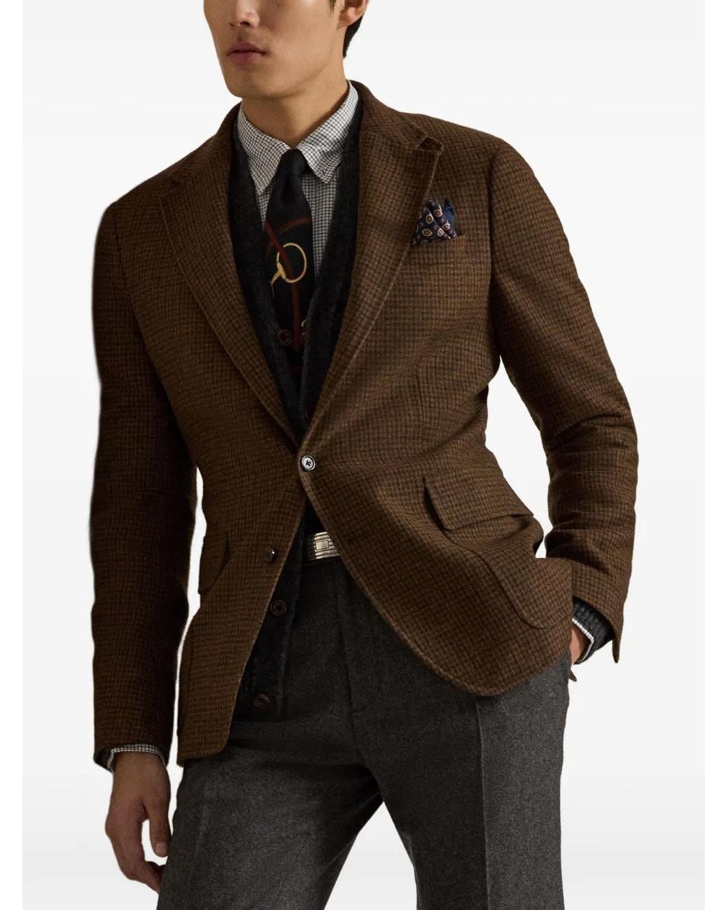 Polo Ralph Lauren Brown Modern Fit Plaid Blazer for men
