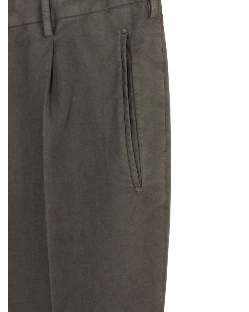 Incotex Gray Pantalon En Serge À Plis for men
