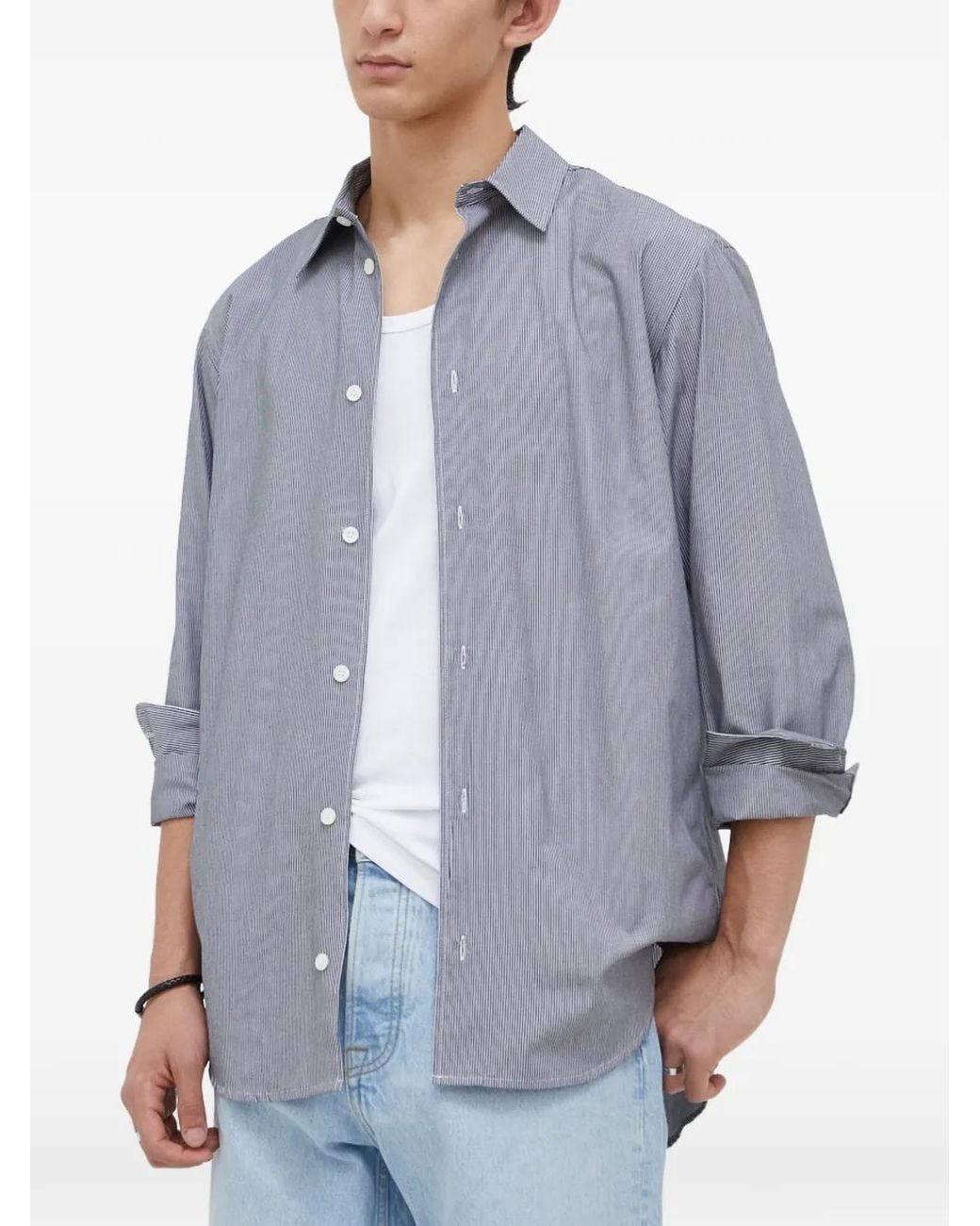 Camicia A Righe Damon di Samsøe & Samsøe in Blue da Uomo