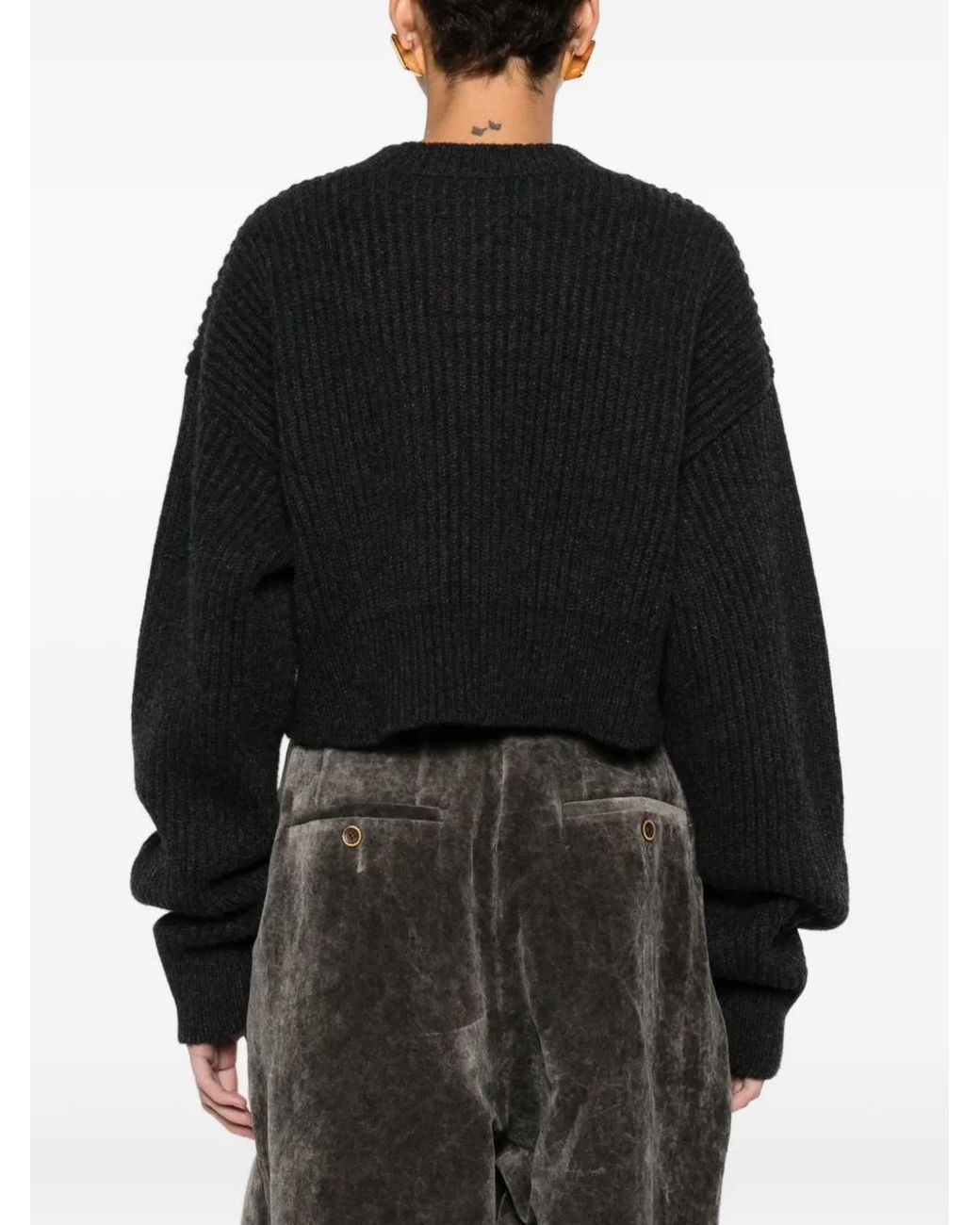 Uma Wang Black Ribbed Sweater