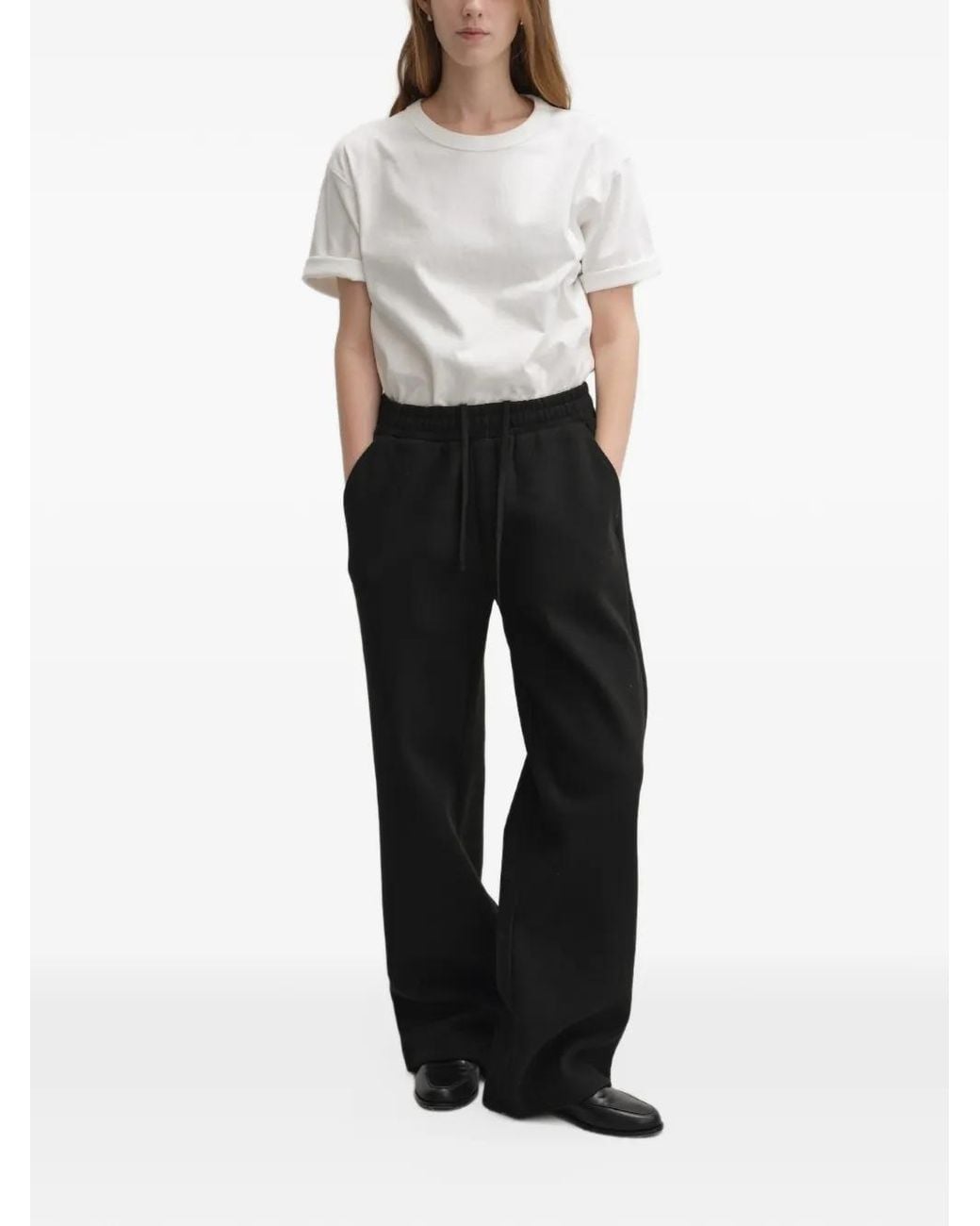 DUNST Black Elasticated Drawstring Track Pants