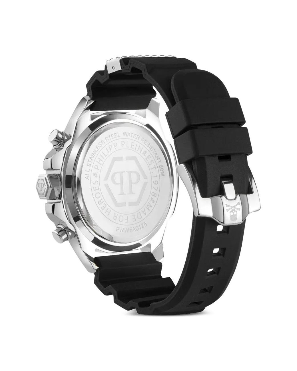 Philipp Plein Black The $Kull 44Mm for men