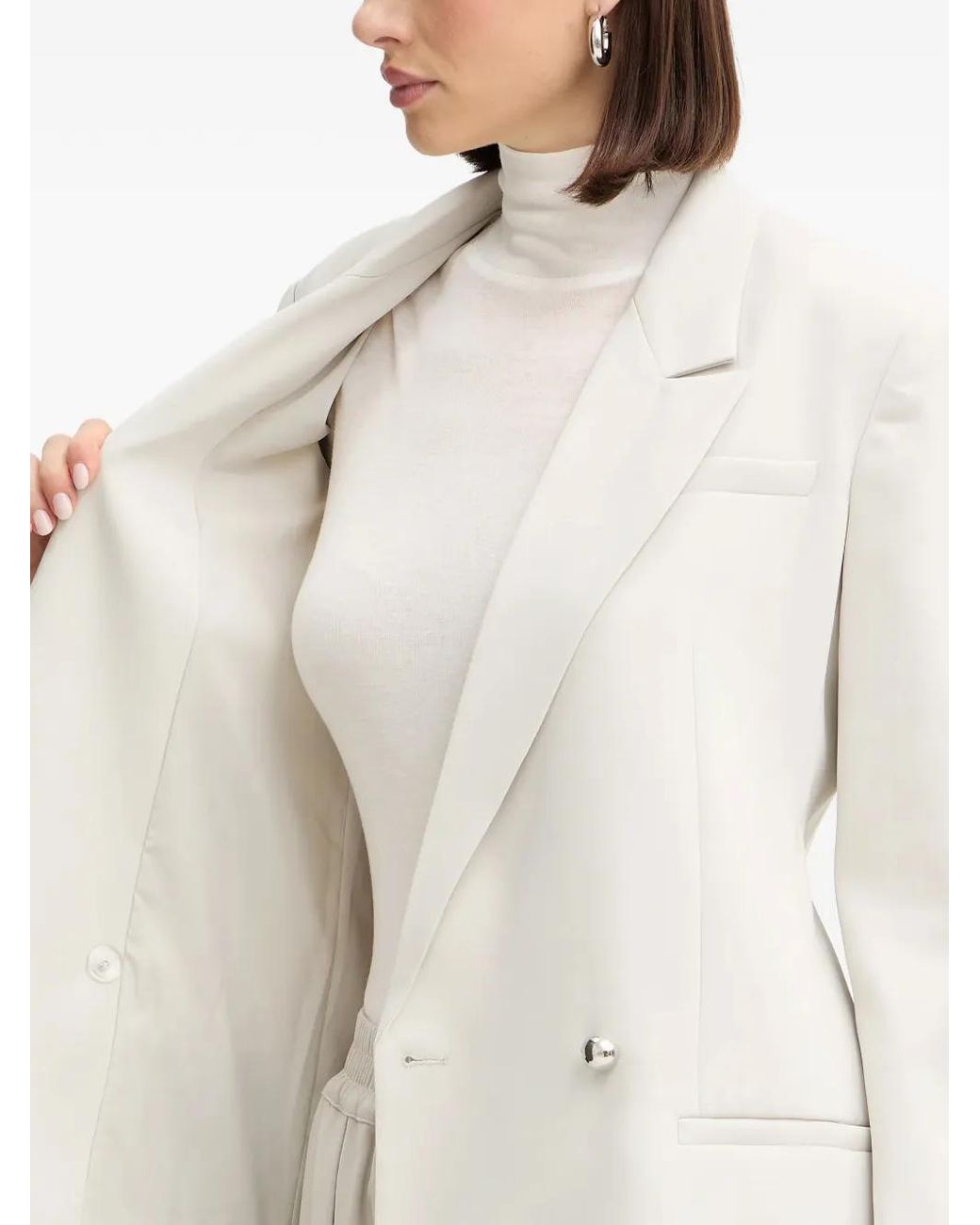 ARMANI EXCHANGE White Double-Breasted Blazer