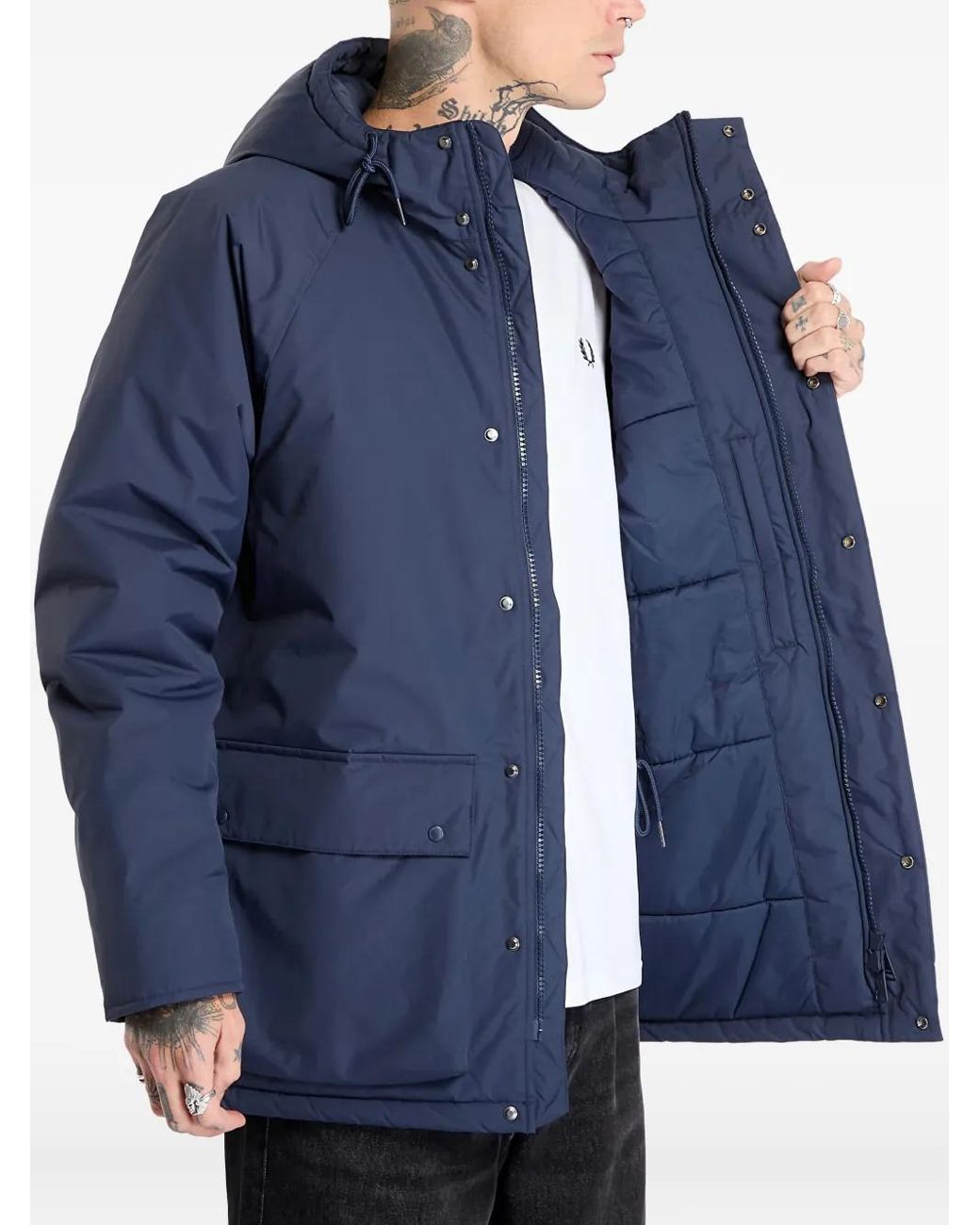 Fred Perry Blue Padded Jacket for men