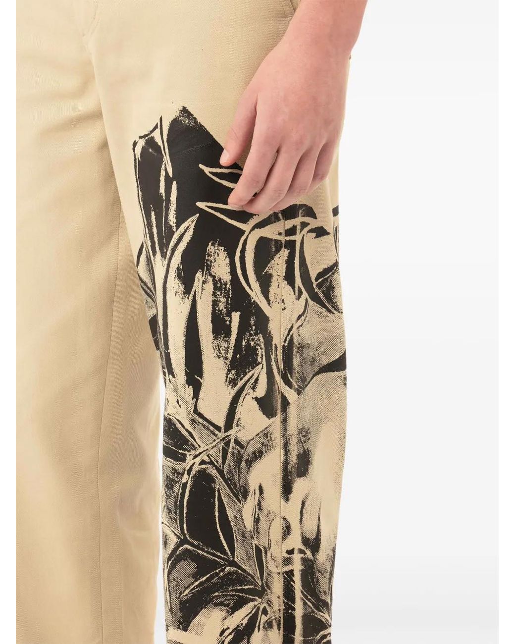 J.W. Anderson Natural Graphic-Print Straight-Leg Trousers for men