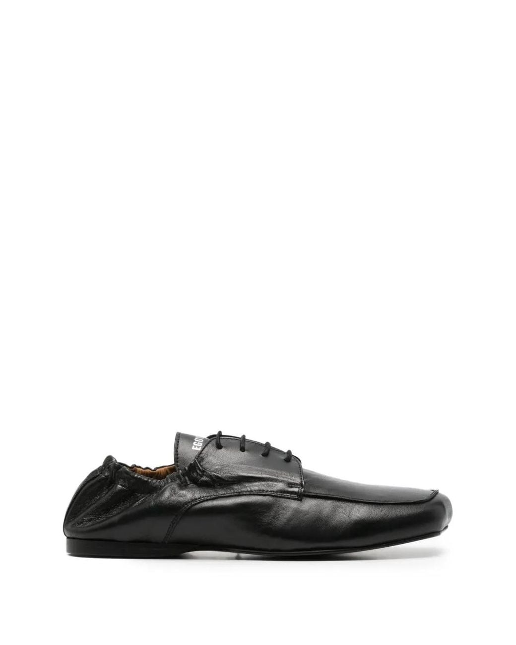 Egonlab Black Leather Derby Shoes for men