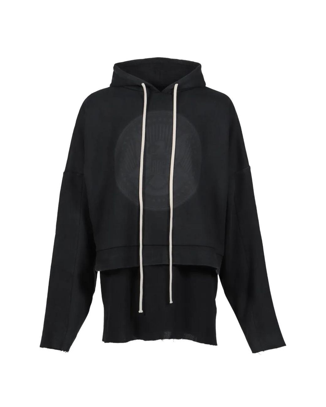 ARNODEFRANCE Black Overlapped Cropped Hoodie for men