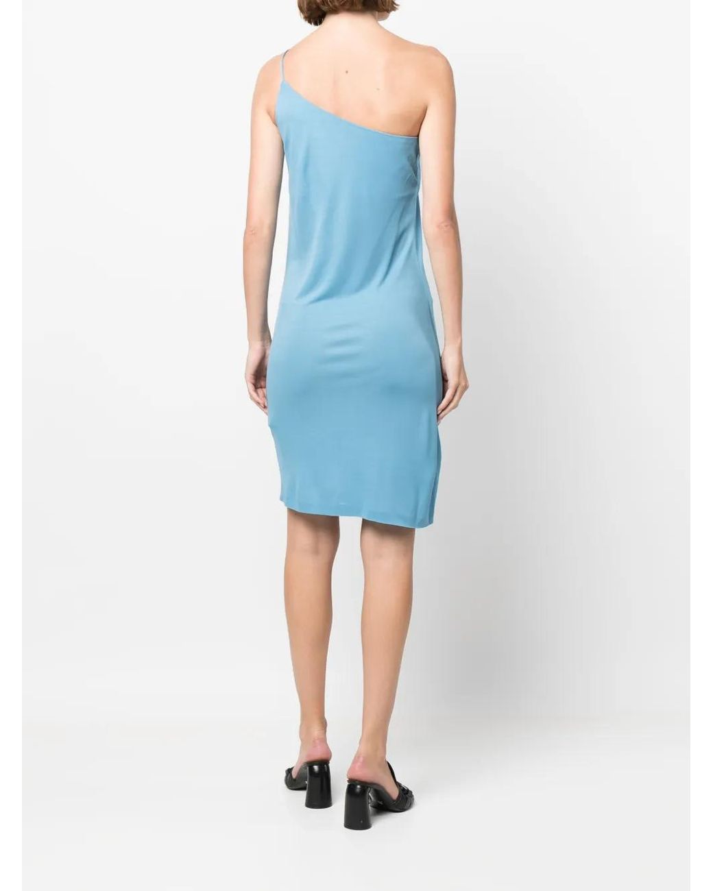 DSquared² Blue One-Shoulder Jersey-Knit Dress
