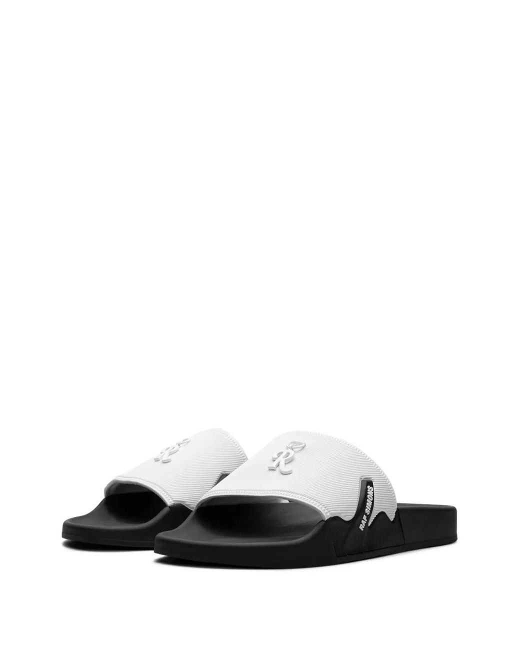 Raf Simons White Claquettes À Logo