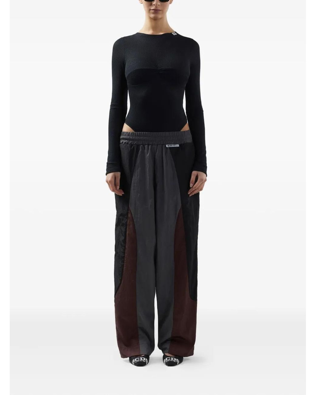 Gcds Black Colour-Block Trousers