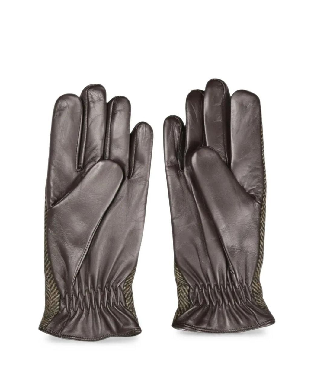 Gran Sasso Gray Herringbone-Pattern Wool Gloves for men