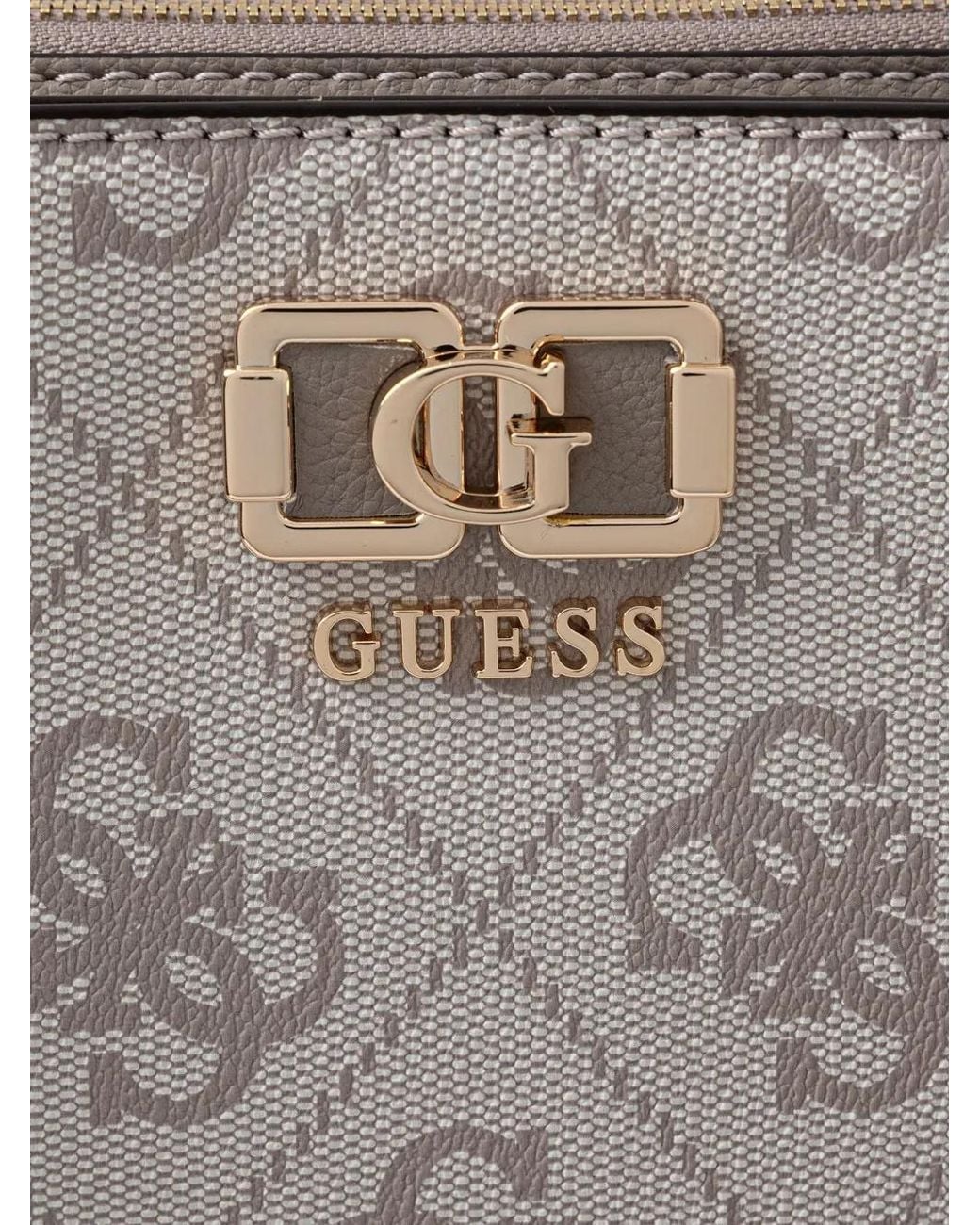 Guess Metallic Karnillamonogram-Pattern Top-Handle Bag