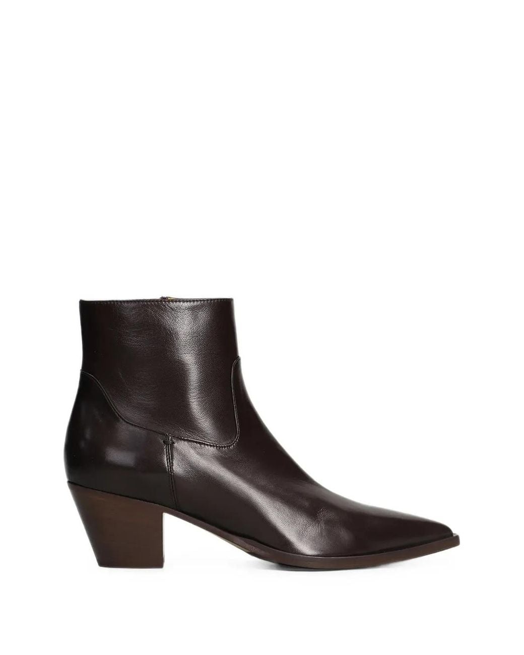 Mara Bini Brown Pointed-Toe Leather Ankle Boots