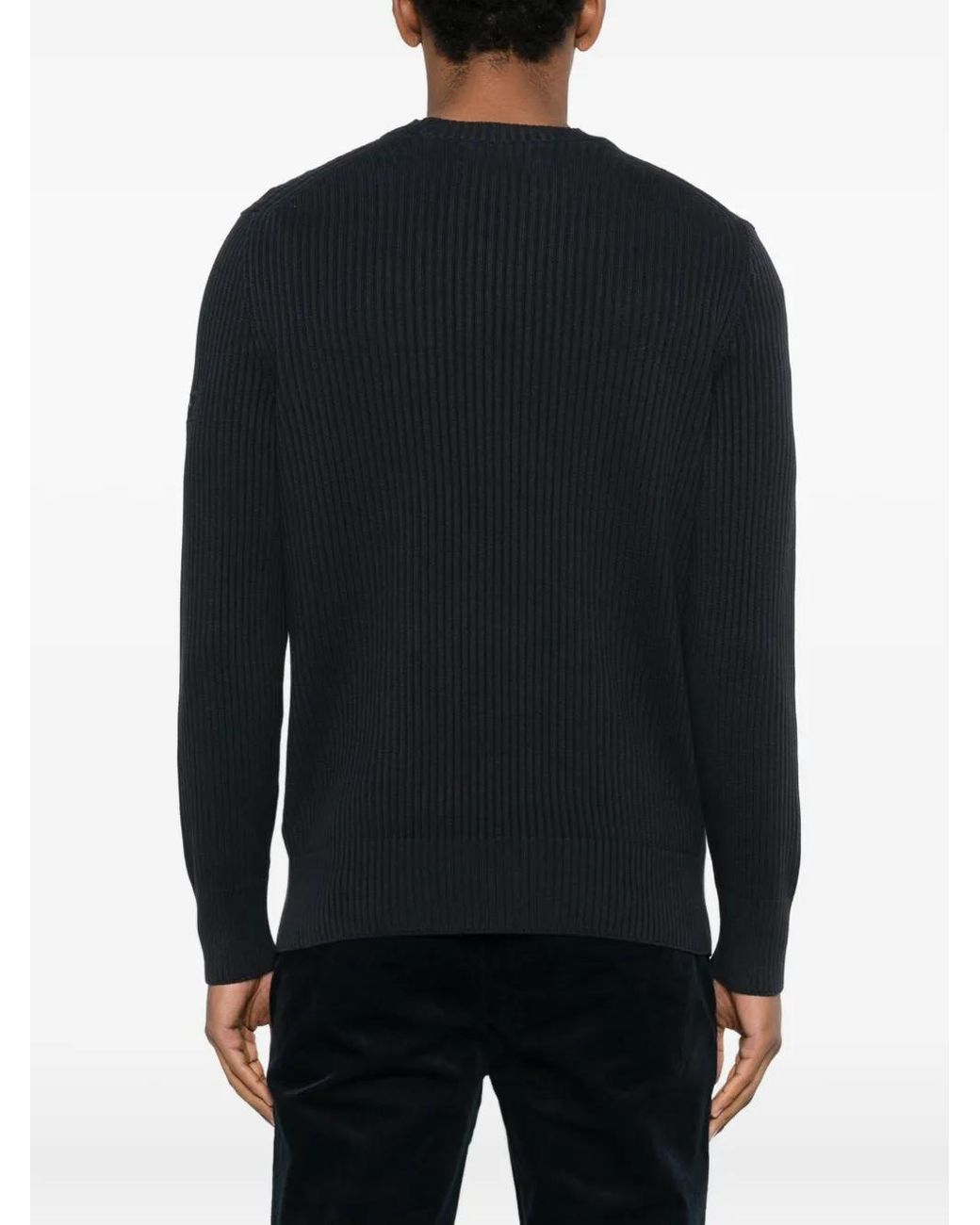 Marc O' Polo Geribbelde Sweater in het Black voor heren