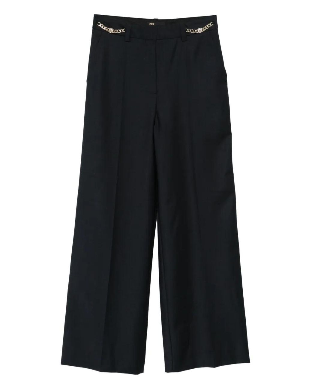 Maje Black Chain-Embellished Trousers
