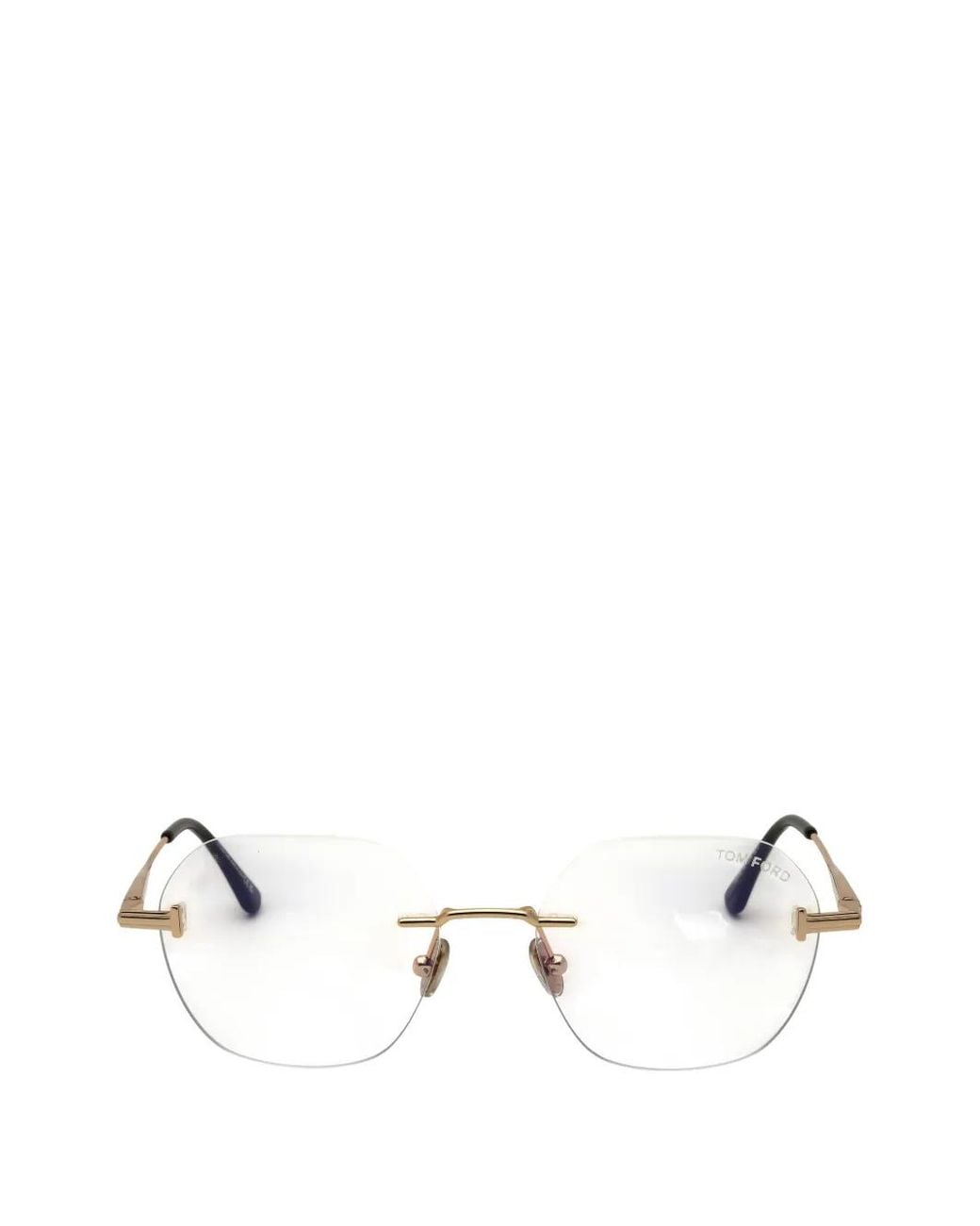 Tom Ford Natural Rimless Round-Frame Glasses for men