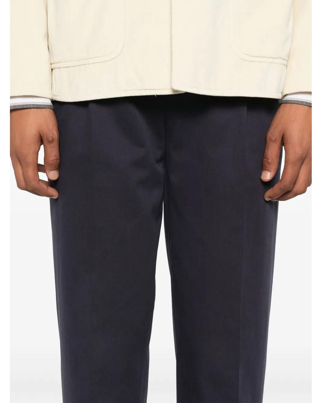 Zegna Blue Slim Chino Trousers for men