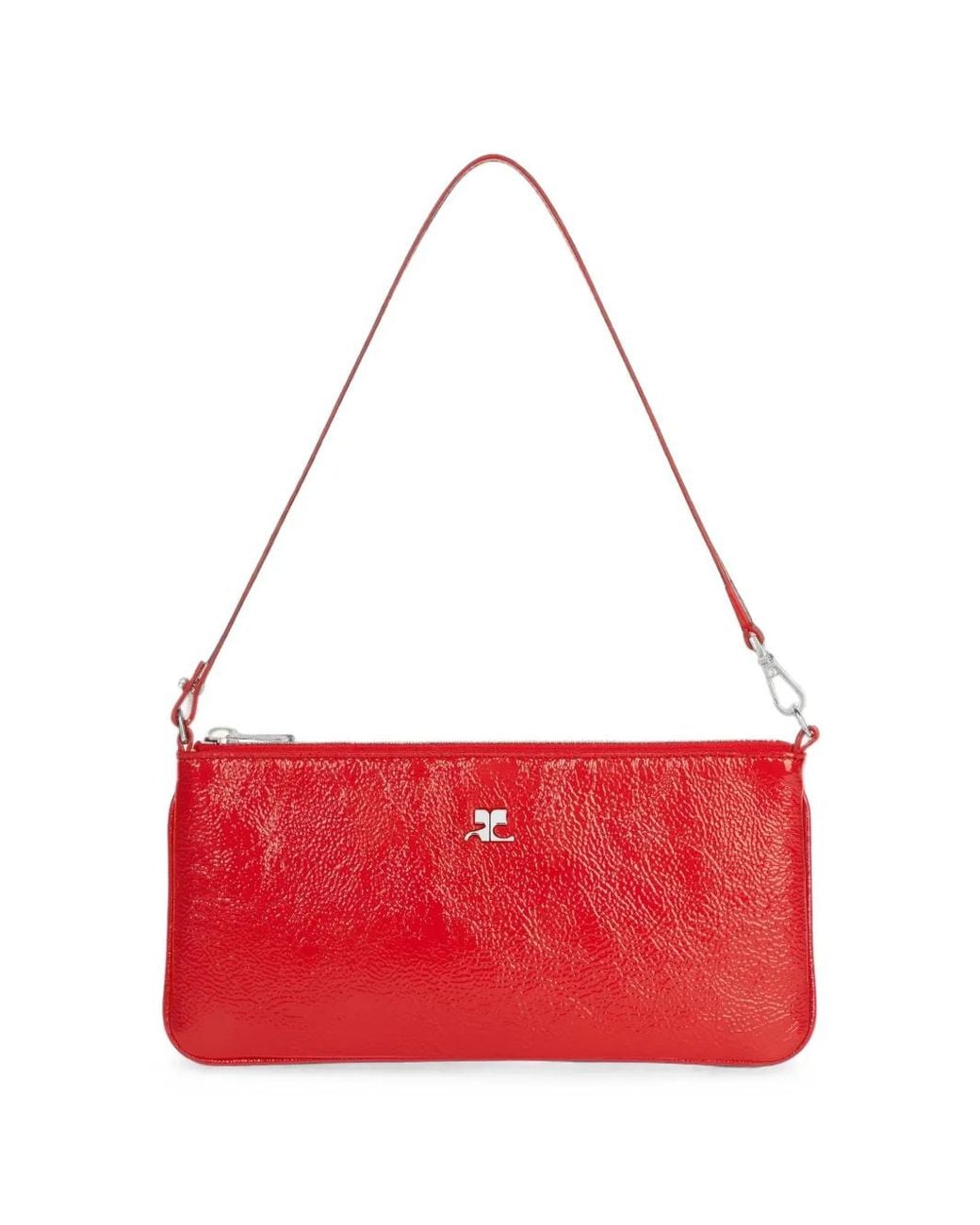 Courreges Red Zipped Naplack Pouch