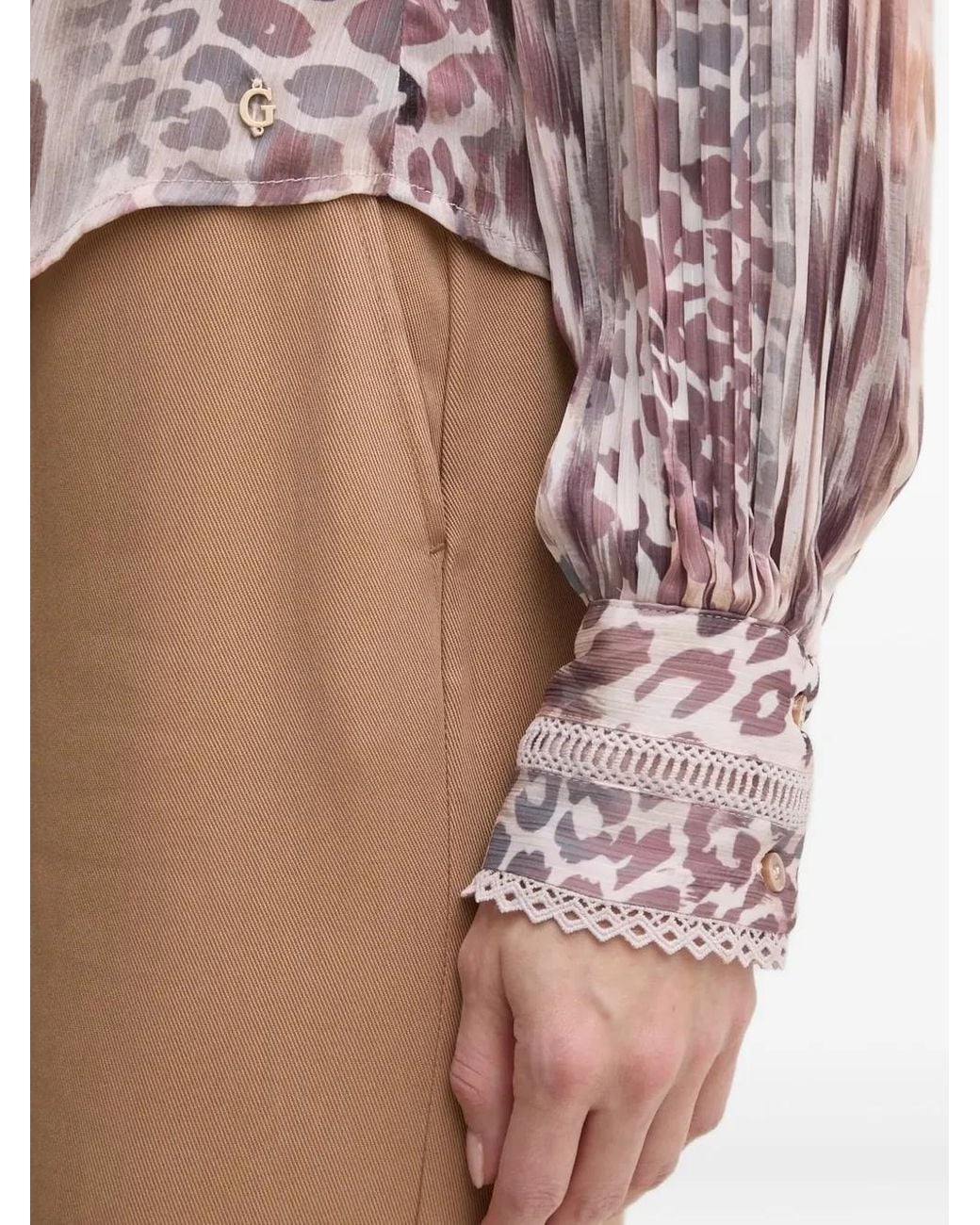 Guess White Leopard-Print Shirt