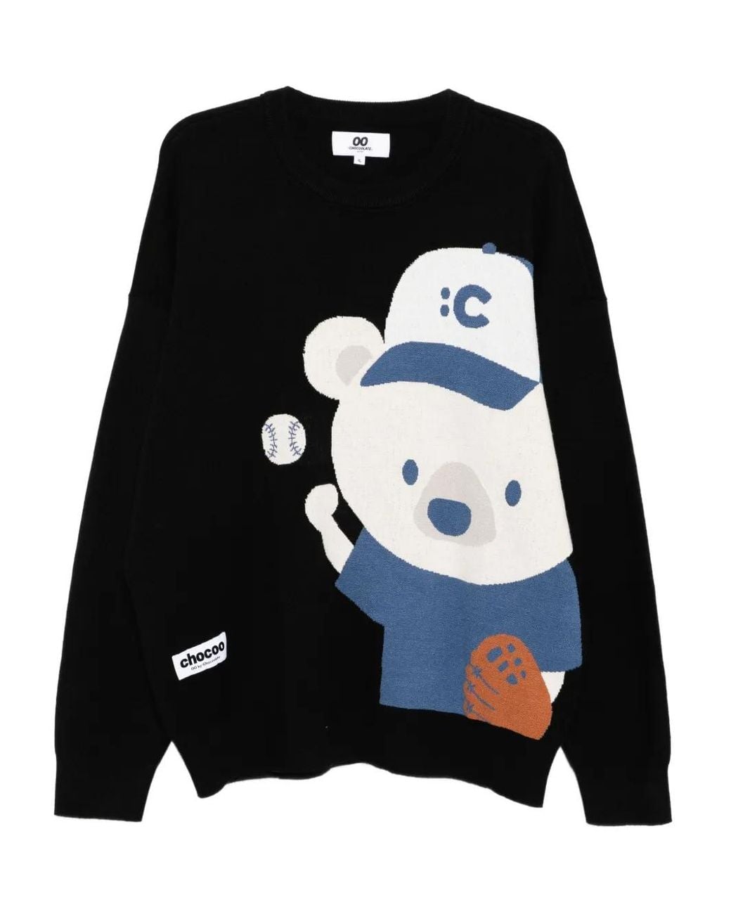 Chocoolate Black Bear-Print Jumper for men
