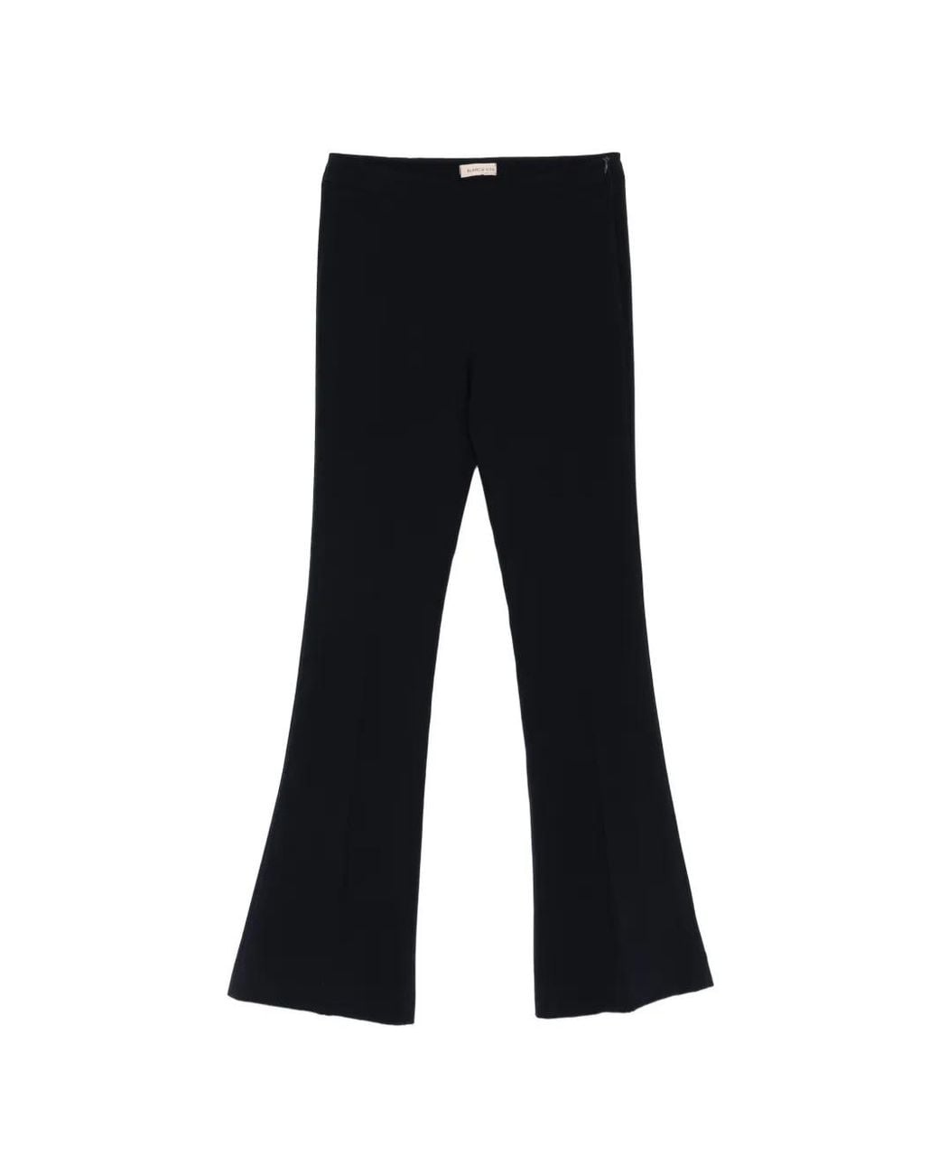 Blanca Vita Black Pressed-Crease Flared Trousers