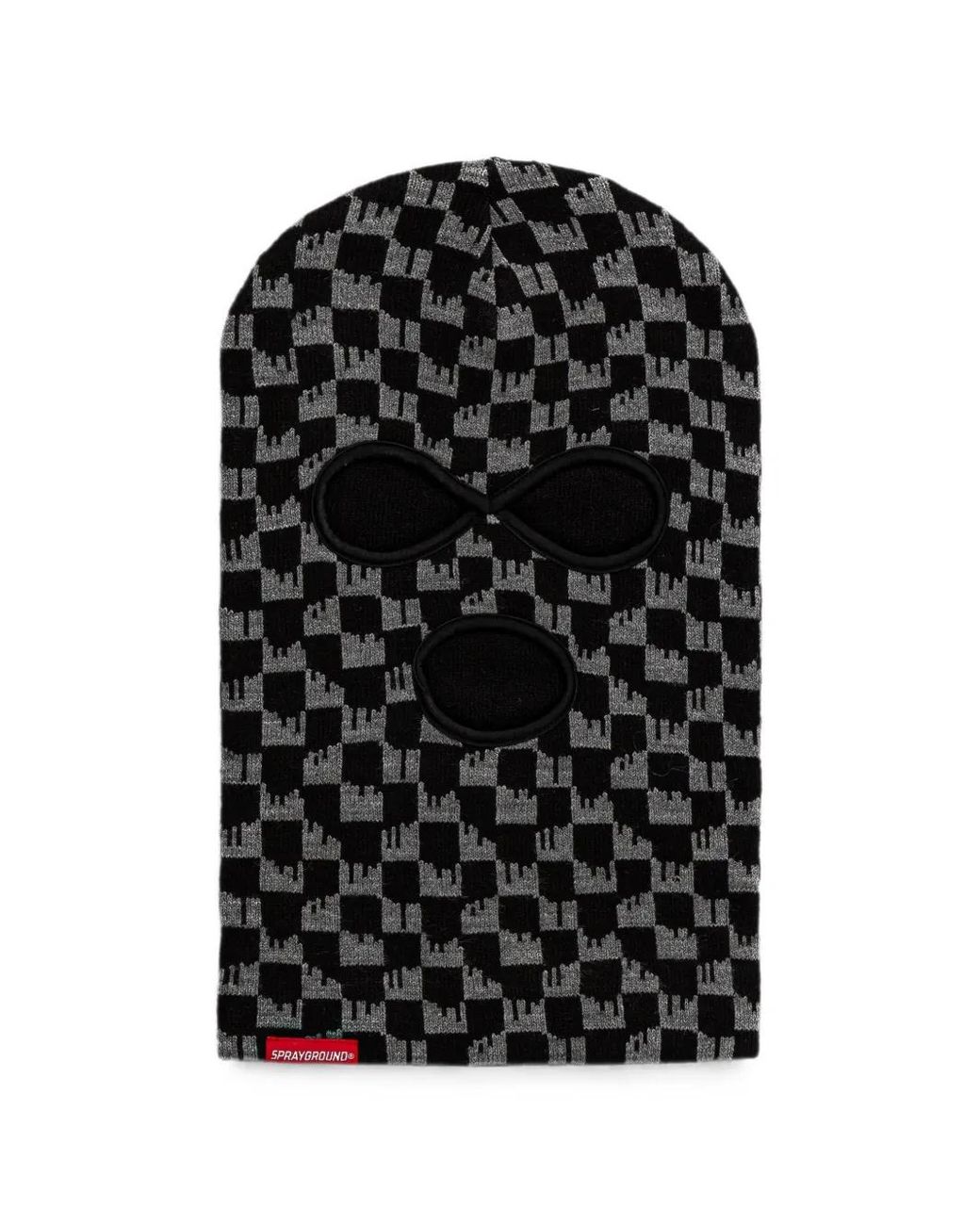 Sprayground Black Checkerboard-Pattern Balaclava