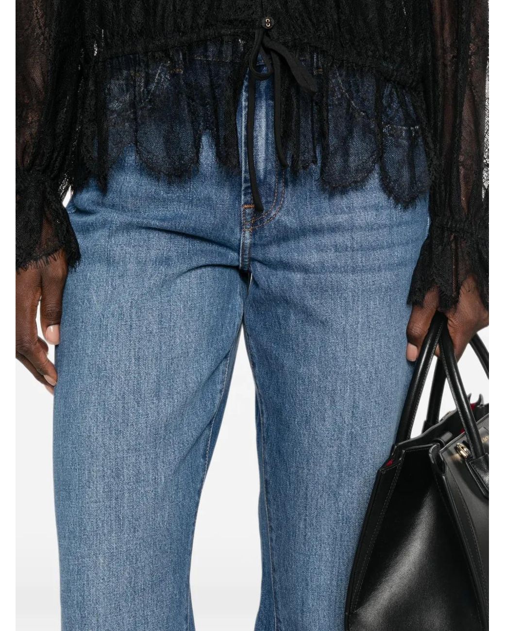 7 For All Mankind Blue Tess Belt-Loop Jeans