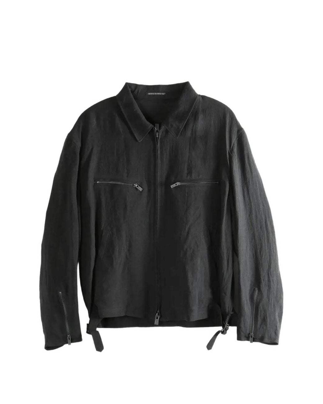 Yohji Yamamoto Black Zip-Up Jacket for men