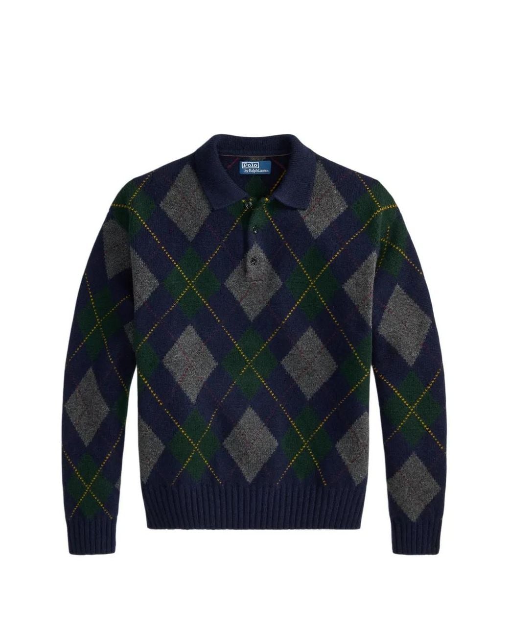 Polo Ralph Lauren Blue Relaxed Fit Argyle Wool-Mohair Jumper for men