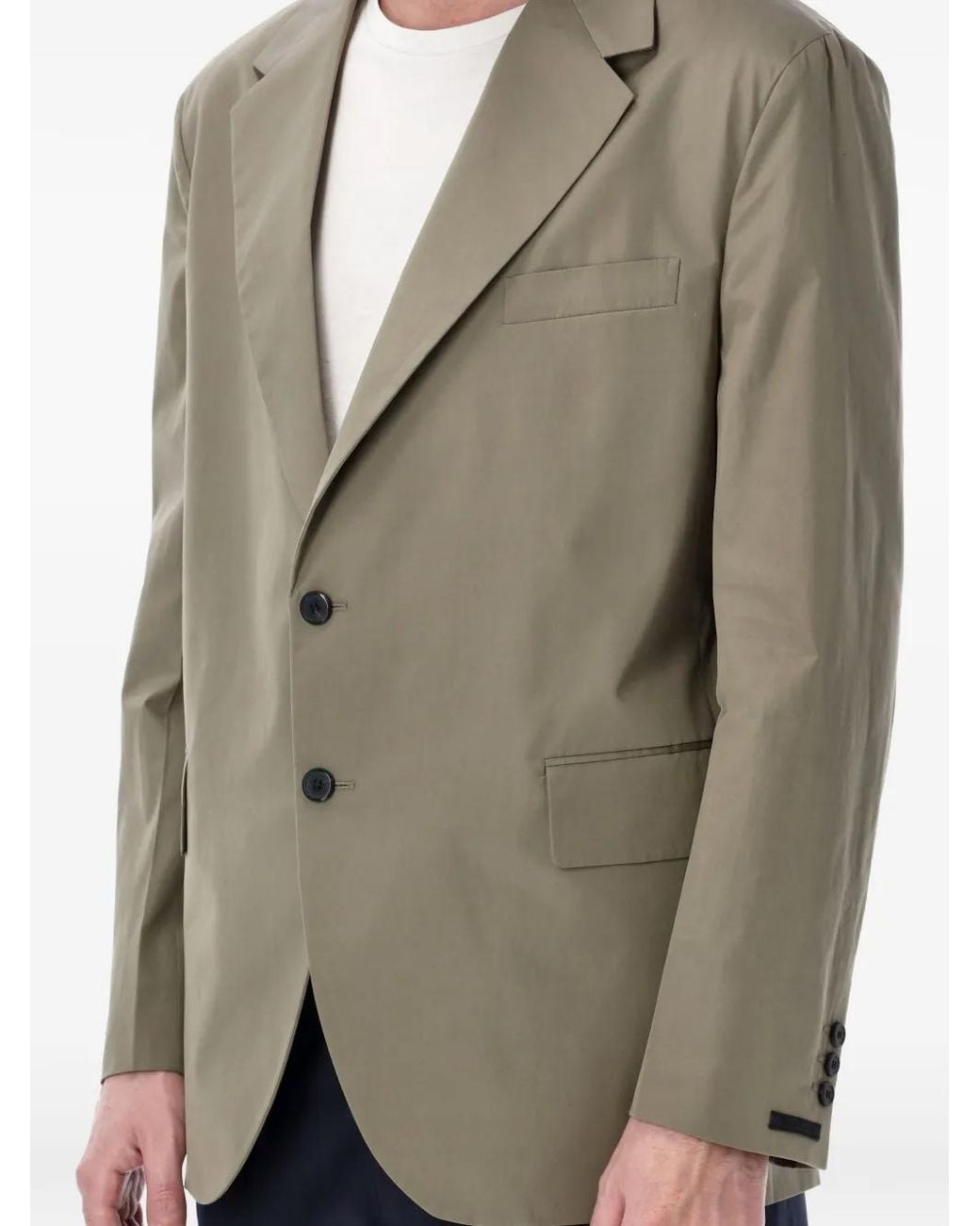 Prada Natural Button Poplin Blazer for men