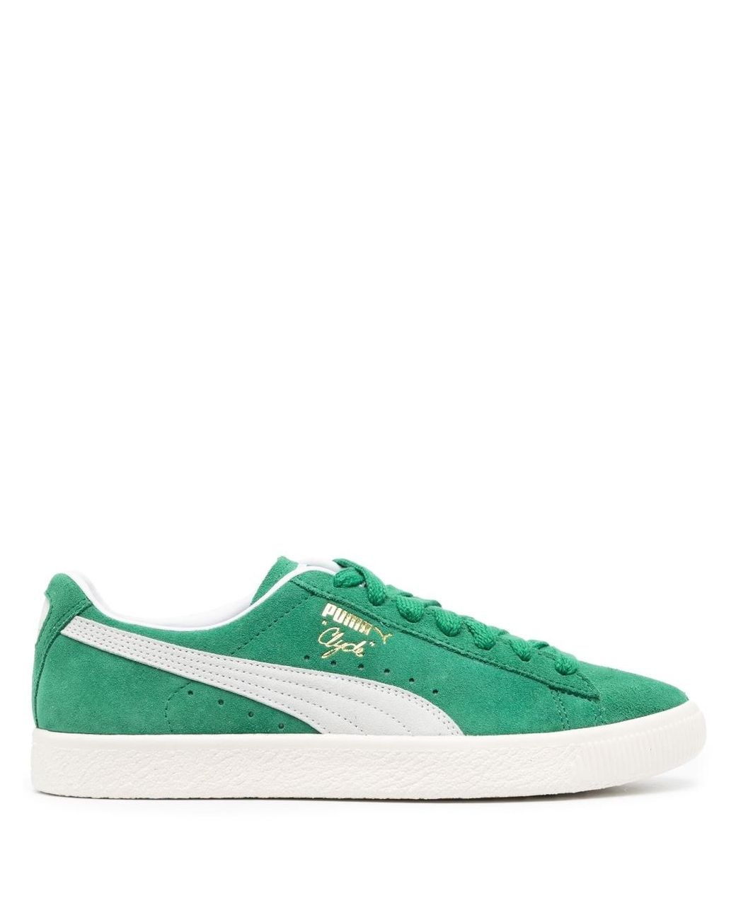 PUMA Clyde Low-top Suede Sneakers in Green | Lyst