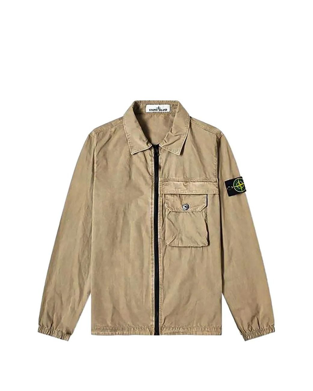 Stone Island Natural Chest-Pocket Zipped Jacket for men