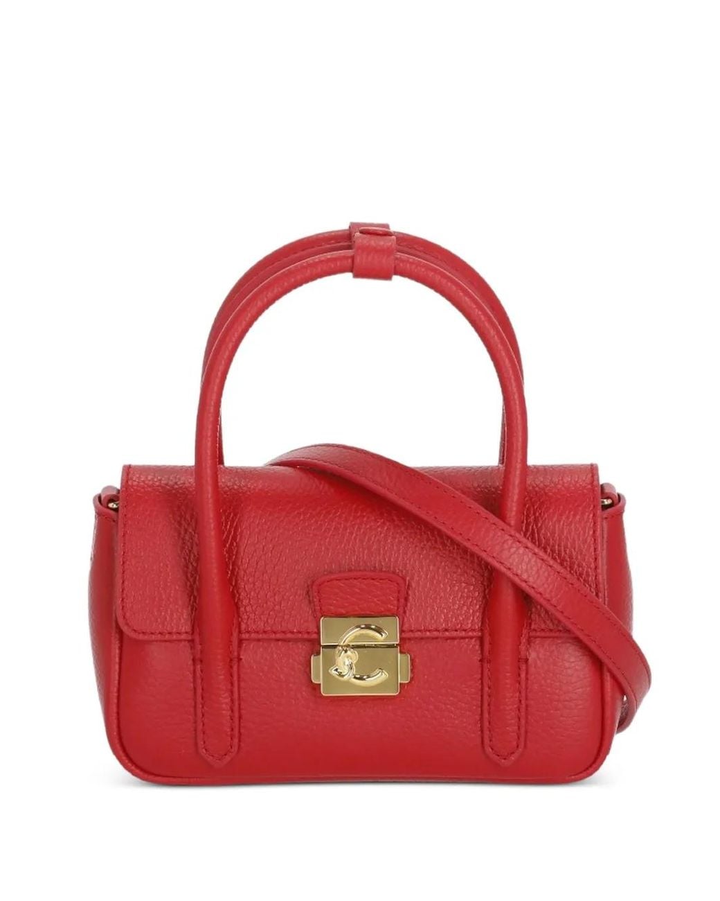 Coccinelle Red Mini C-Me Lock Tote Bag