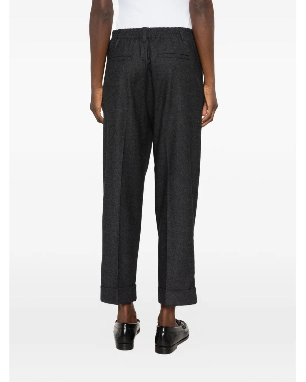 Closed Black Elasticated-Waistband Trousers