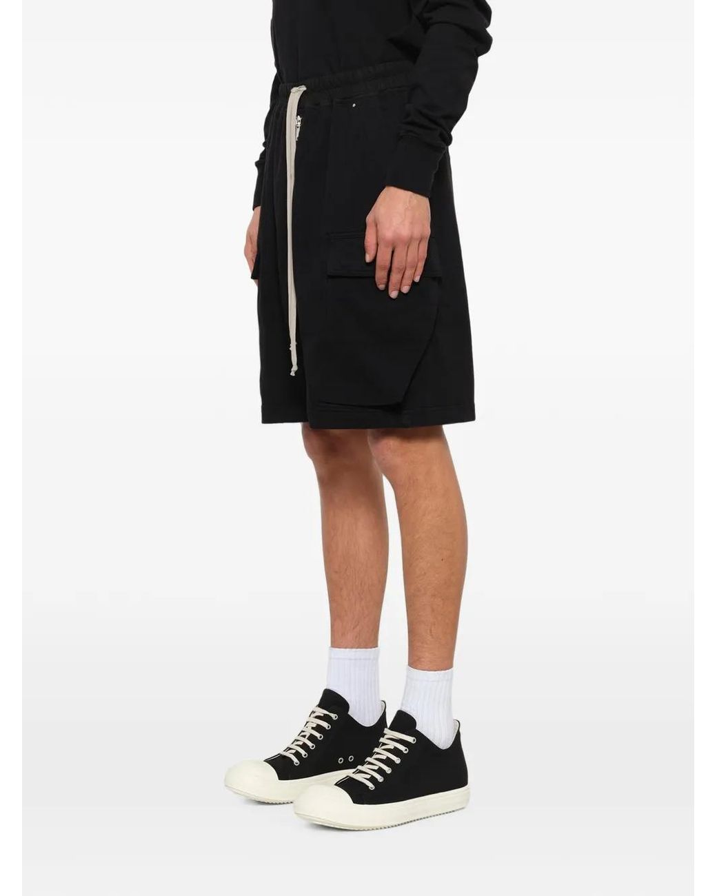 Rick Owens Black Cargobela Cargo Shorts for men