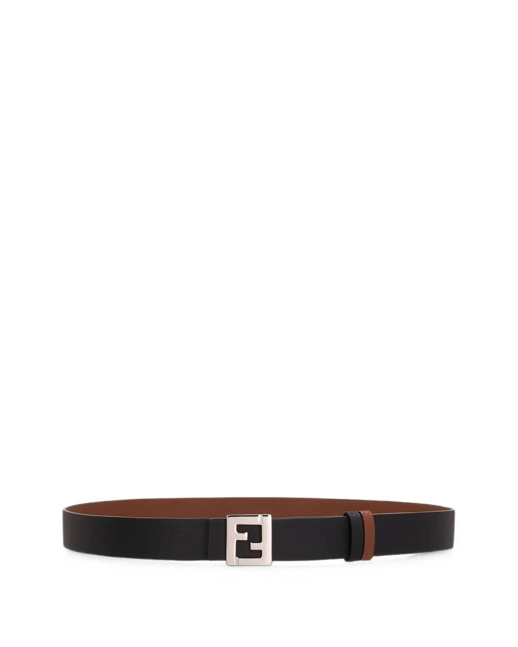 Fendi White Reversible Ff Buckle Belt for men