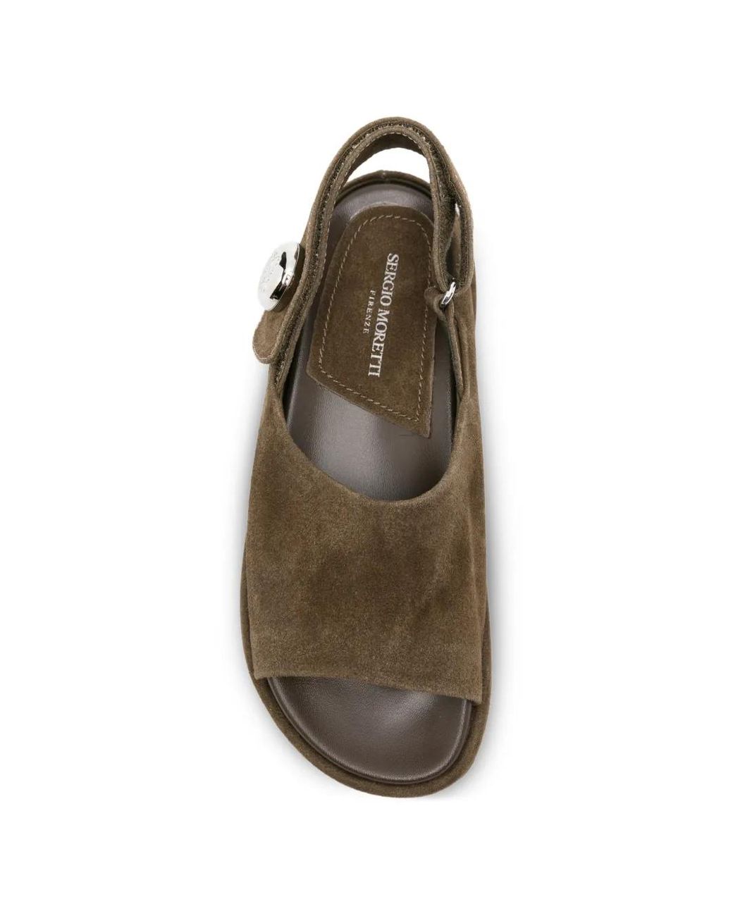 SERGIO MORETTI FIRENZE Brown Suede Slingback Sandals