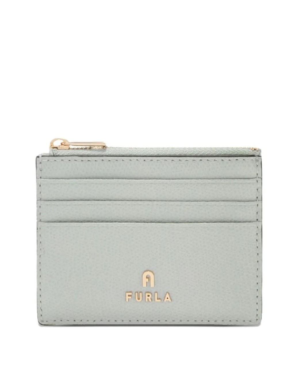 Furla Gray Small Camelia Card Case