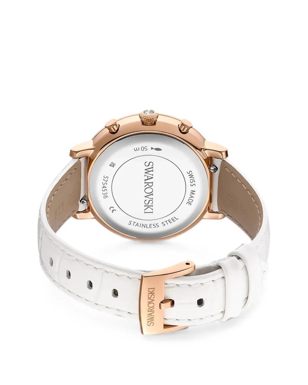 Swarovski White Round 36Mm Watch