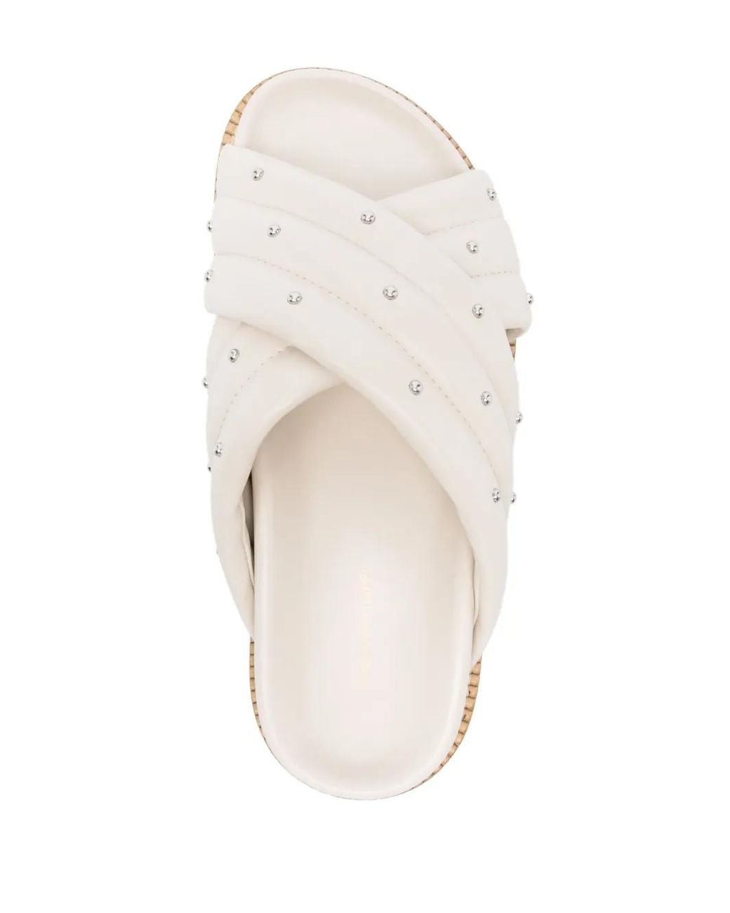 Fabiana Filippi White Stud-Detailed Leather Slides