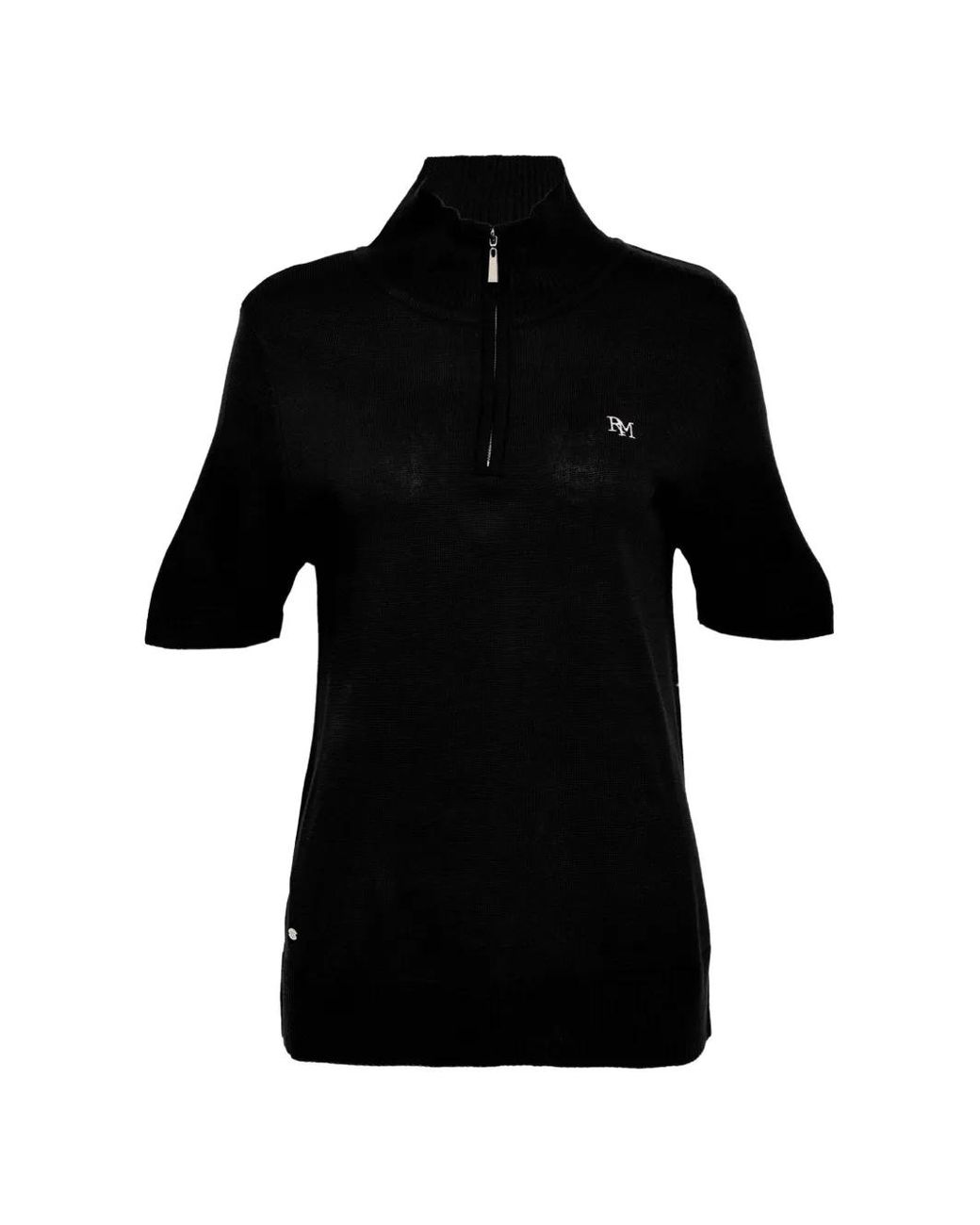 Rally Movement Black Half-Zip Short-Sleeve Polo Top